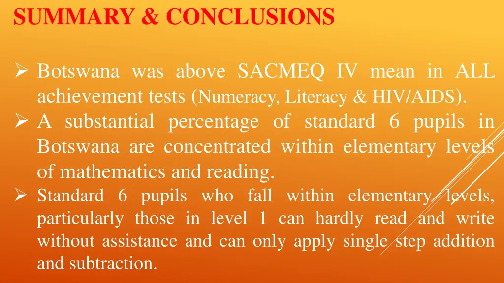 summary conclusions