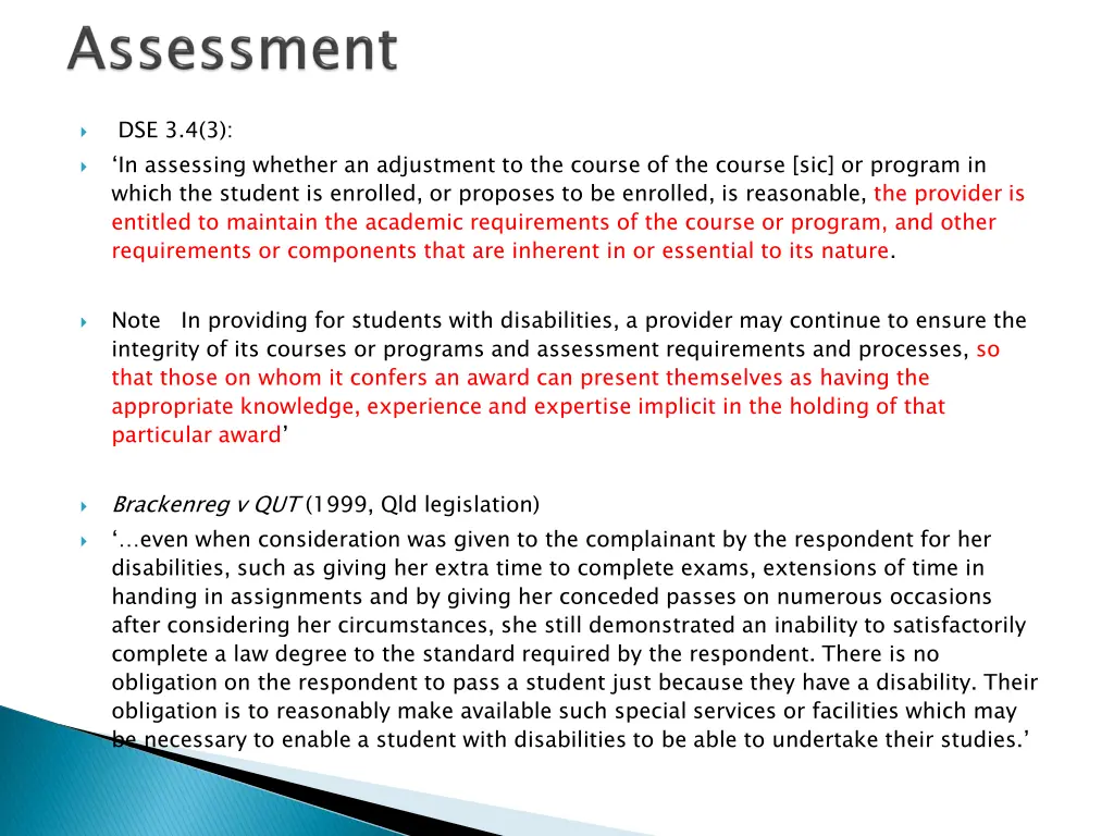 dse 3 4 3 in assessing whether an adjustment