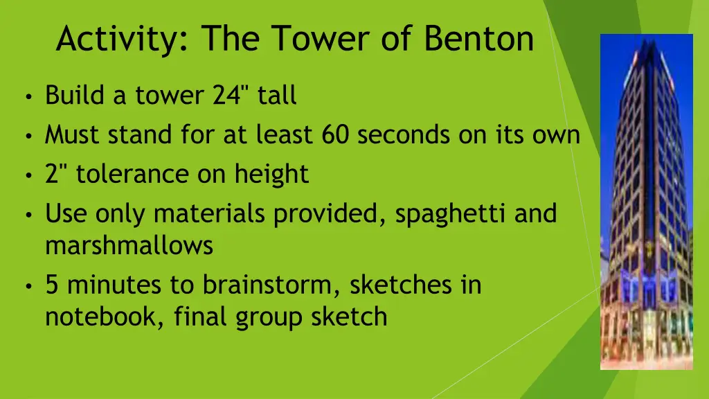 activity the tower of benton