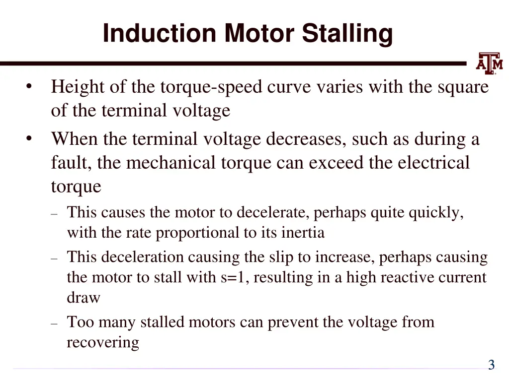 induction motor stalling