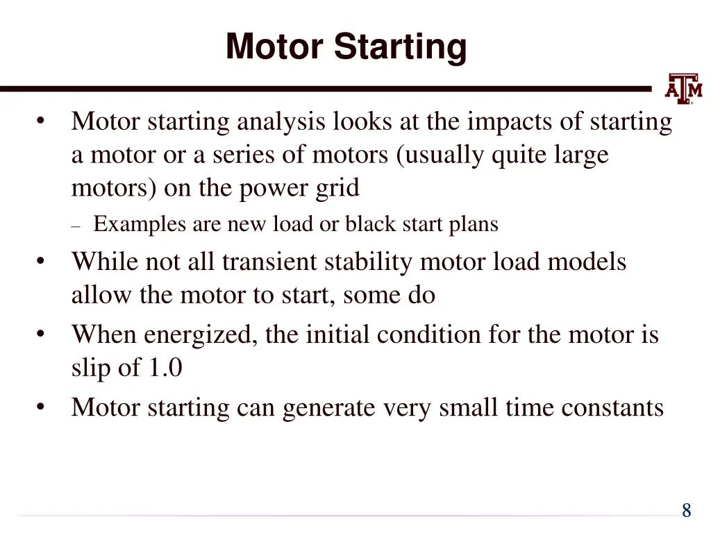 motor starting