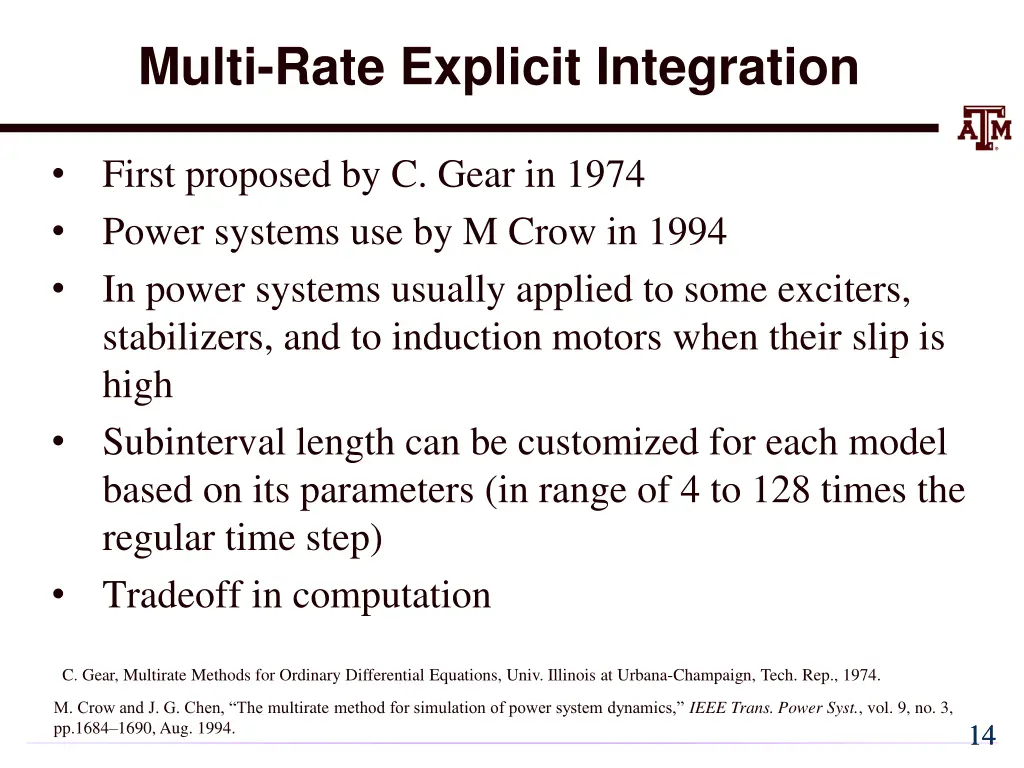 multi rate explicit integration 1