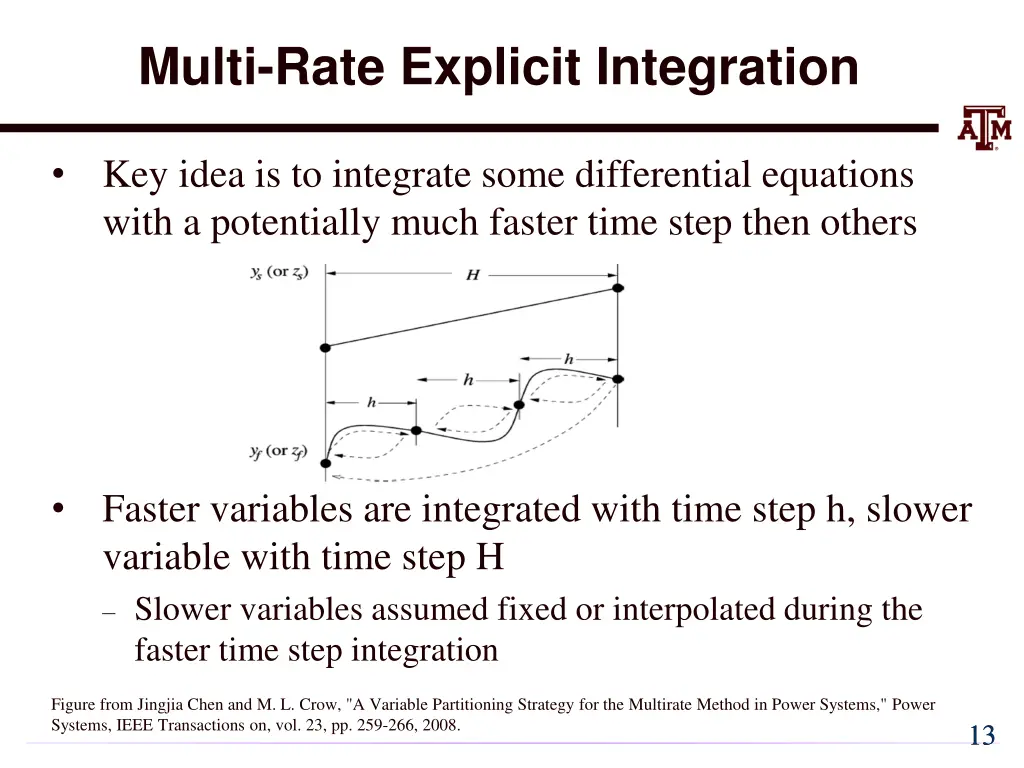 multi rate explicit integration