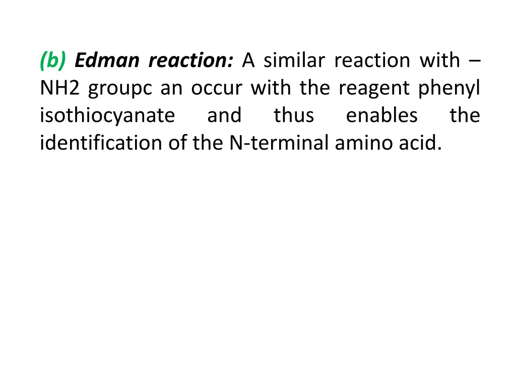 b edman reaction a similar reaction with