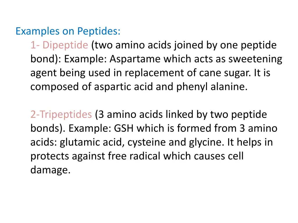 examples on peptides 1 dipeptide two amino acids