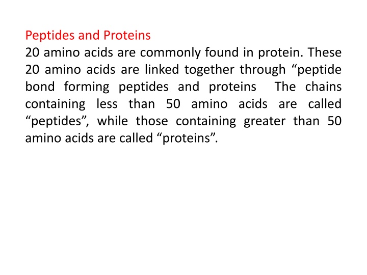 peptides and proteins 20 amino acids are commonly