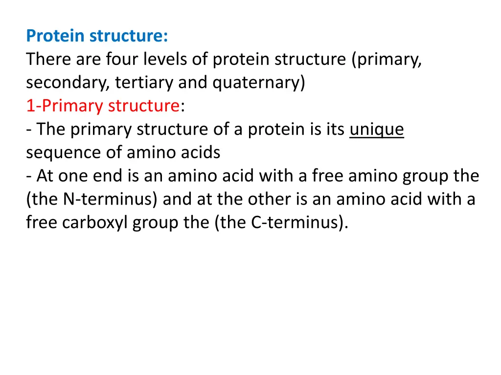 protein structure there are four levels