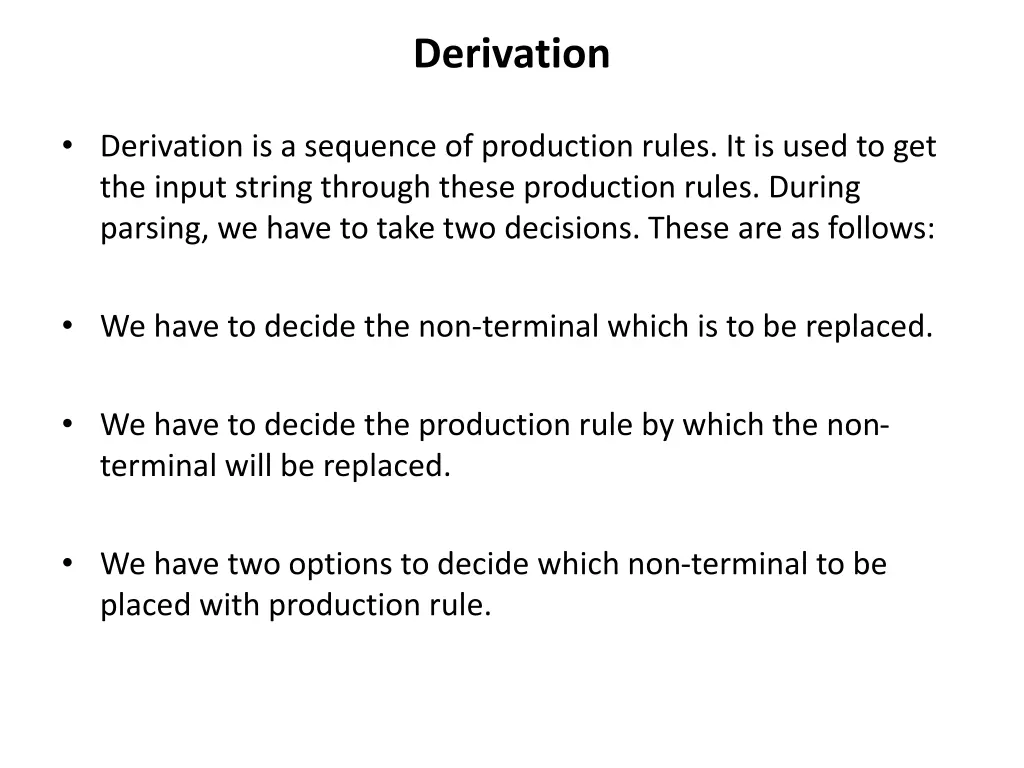 derivation