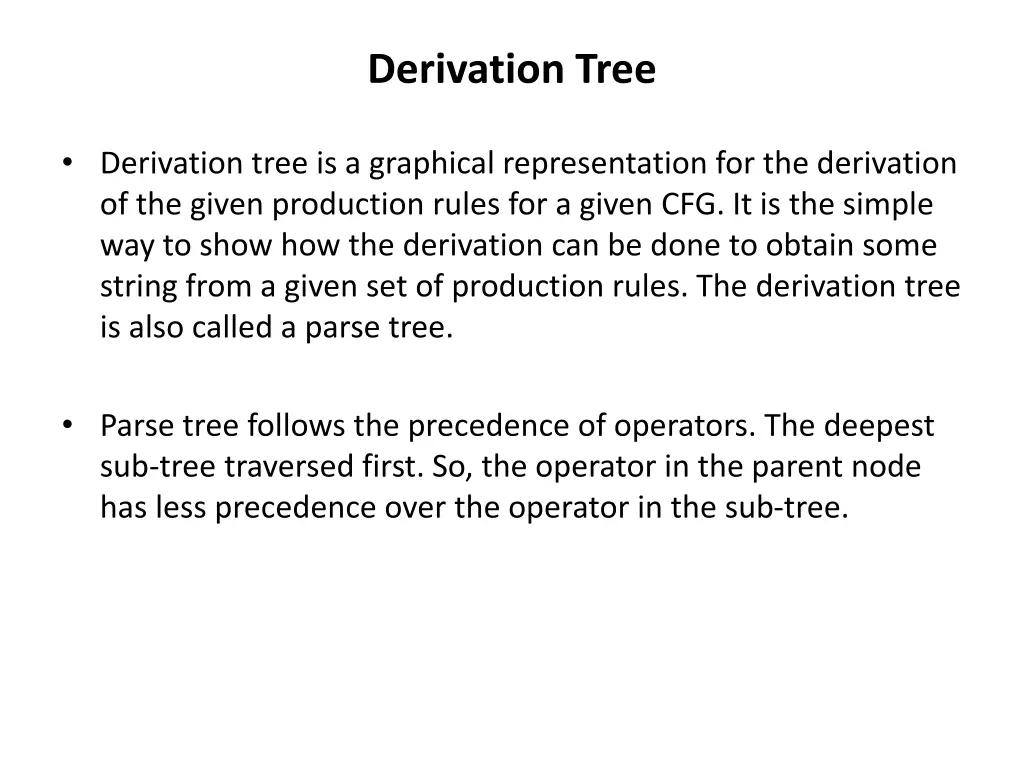 derivation tree