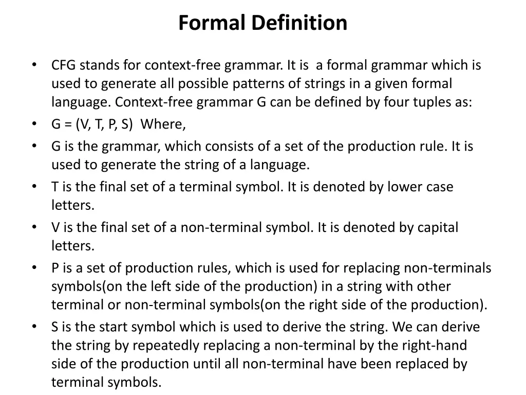 formal definition