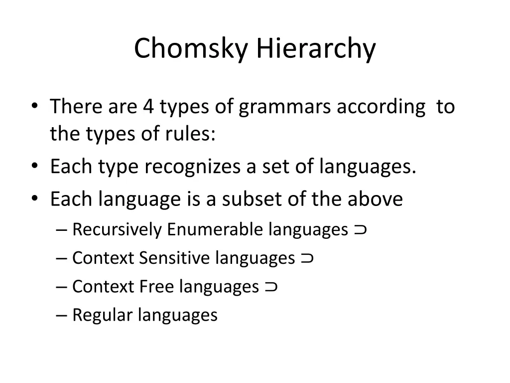 chomsky hierarchy