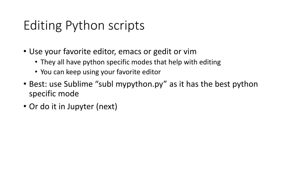 editing python scripts