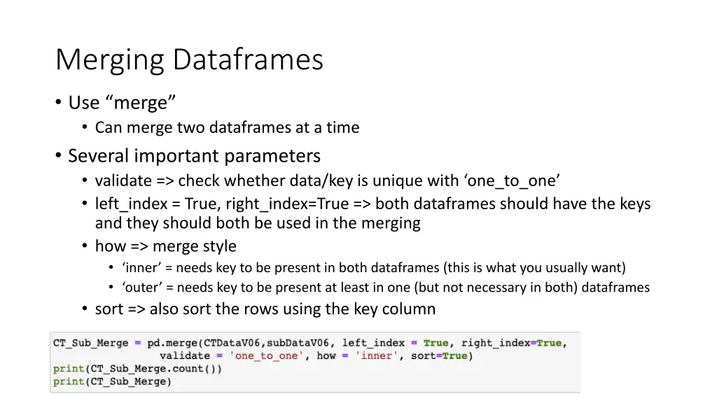 merging dataframes