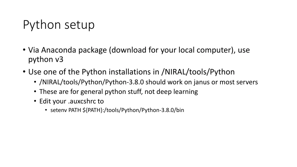 python setup