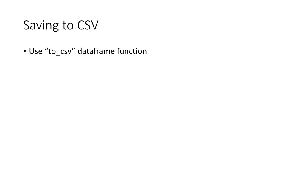 saving to csv