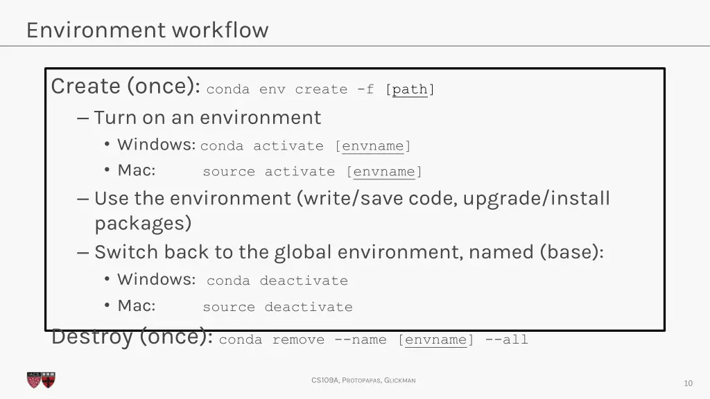 environment workflow