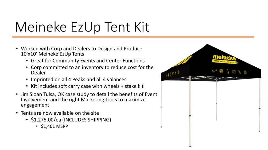 meineke ezup tent kit