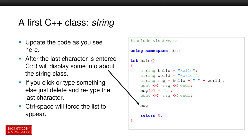 a first c class string 1