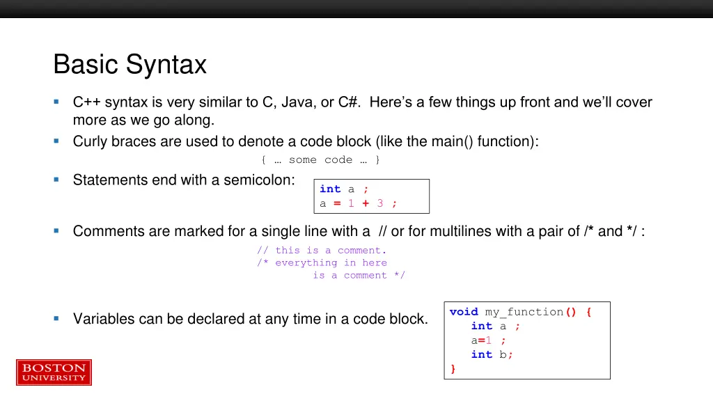 basic syntax