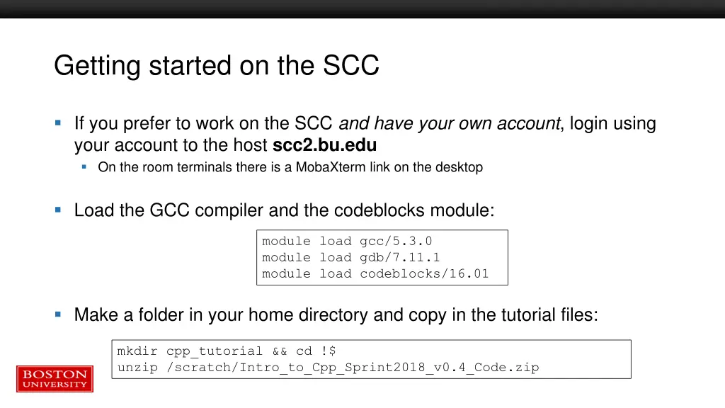 getting started on the scc