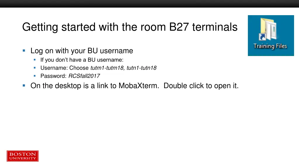 getting started with the room b27 terminals