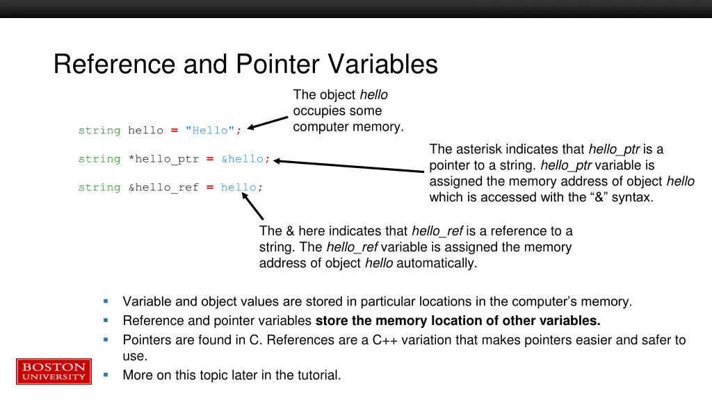 reference and pointer variables