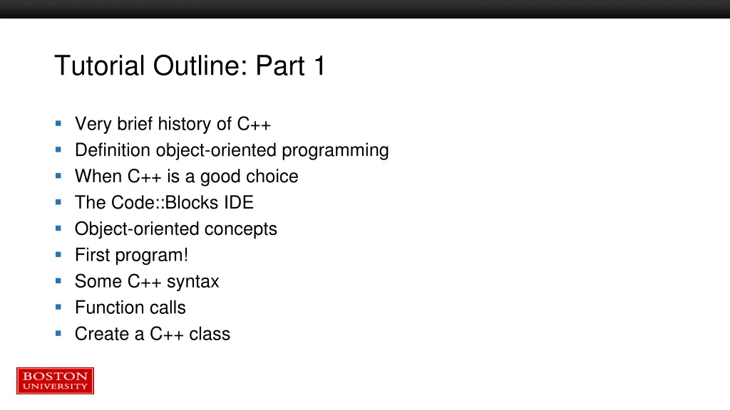 tutorial outline part 1