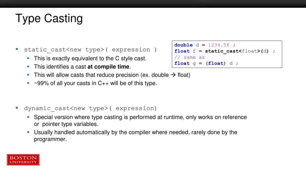 type casting 1