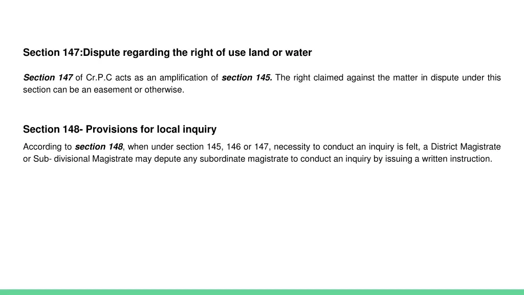 section 147 dispute regarding the right