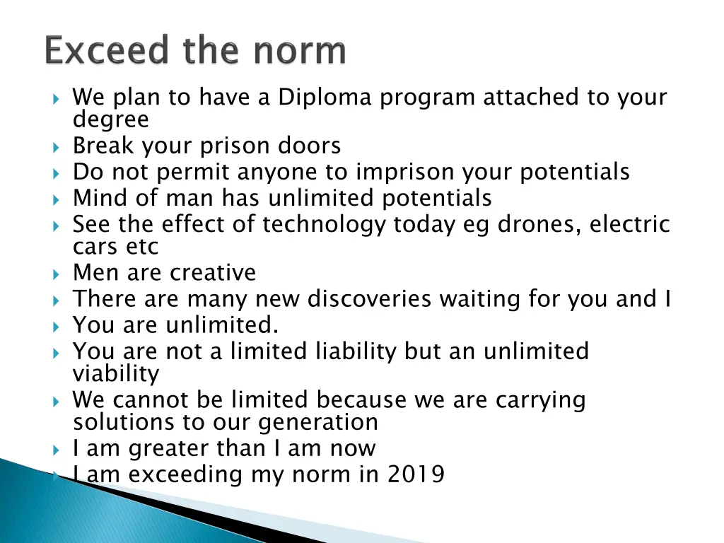 we plan to have a diploma program attached