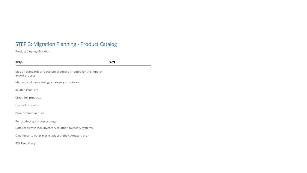 step 3 migration planning product catalog