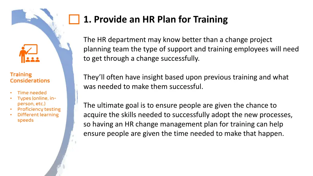 1 provide an hr plan for training