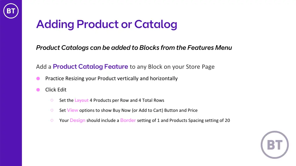 adding product or catalog