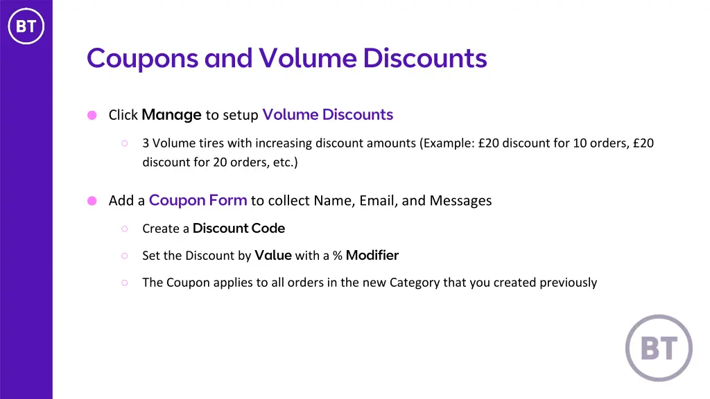 coupons and volume discounts