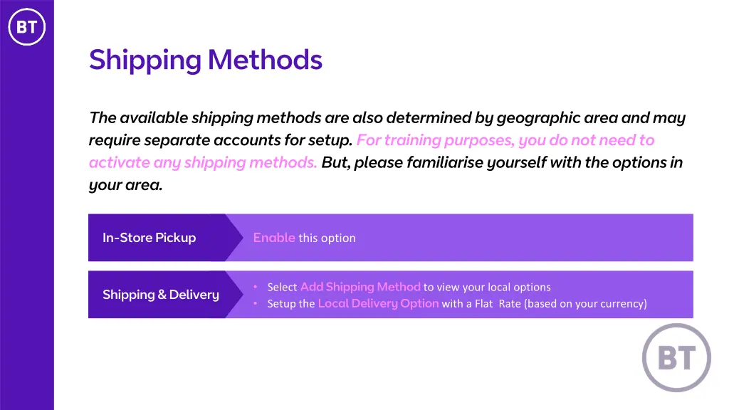 shipping methods