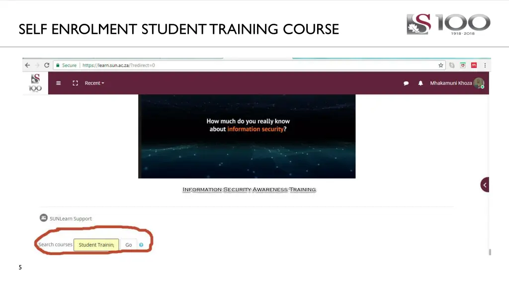 self enrolment student training course 1