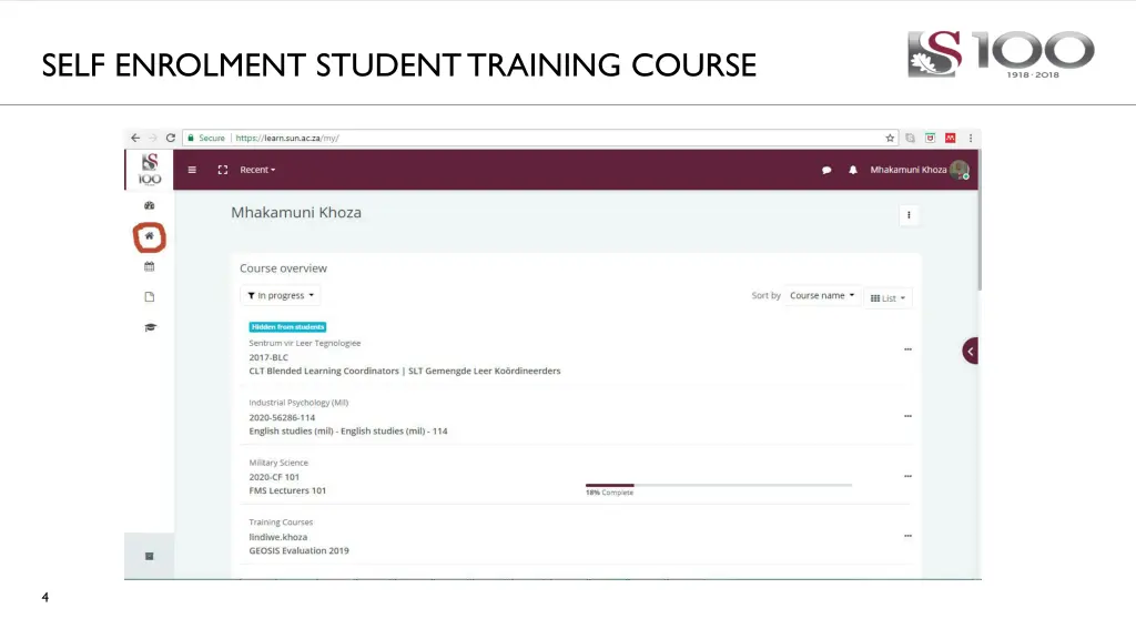 self enrolment student training course