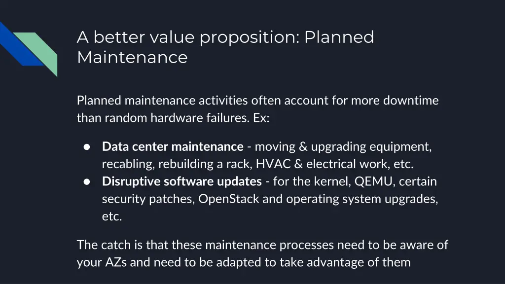 a better value proposition planned maintenance