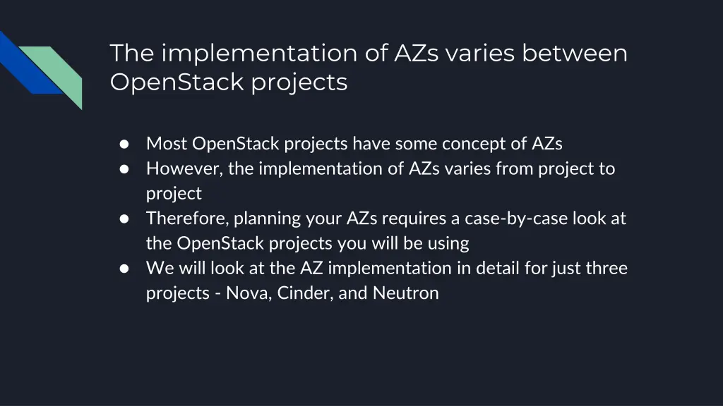 the implementation of azs varies between