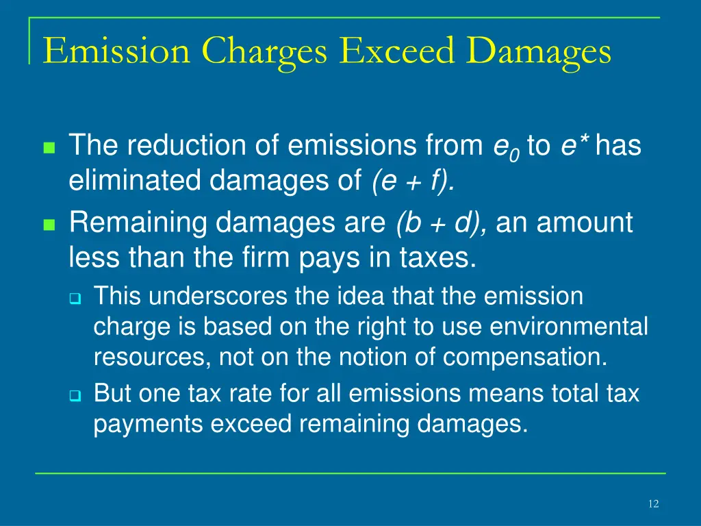 emission charges exceed damages