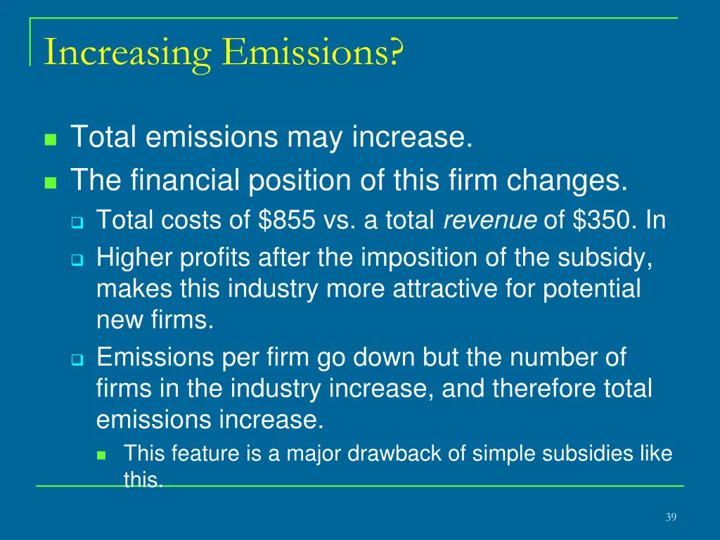 increasing emissions