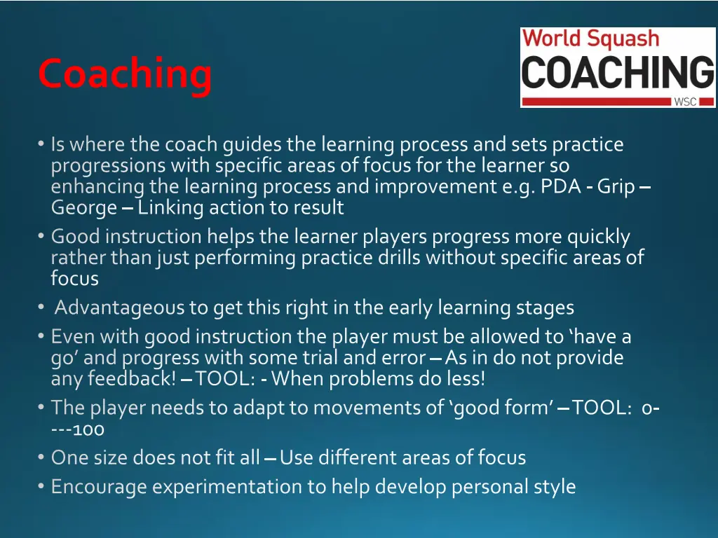 coaching