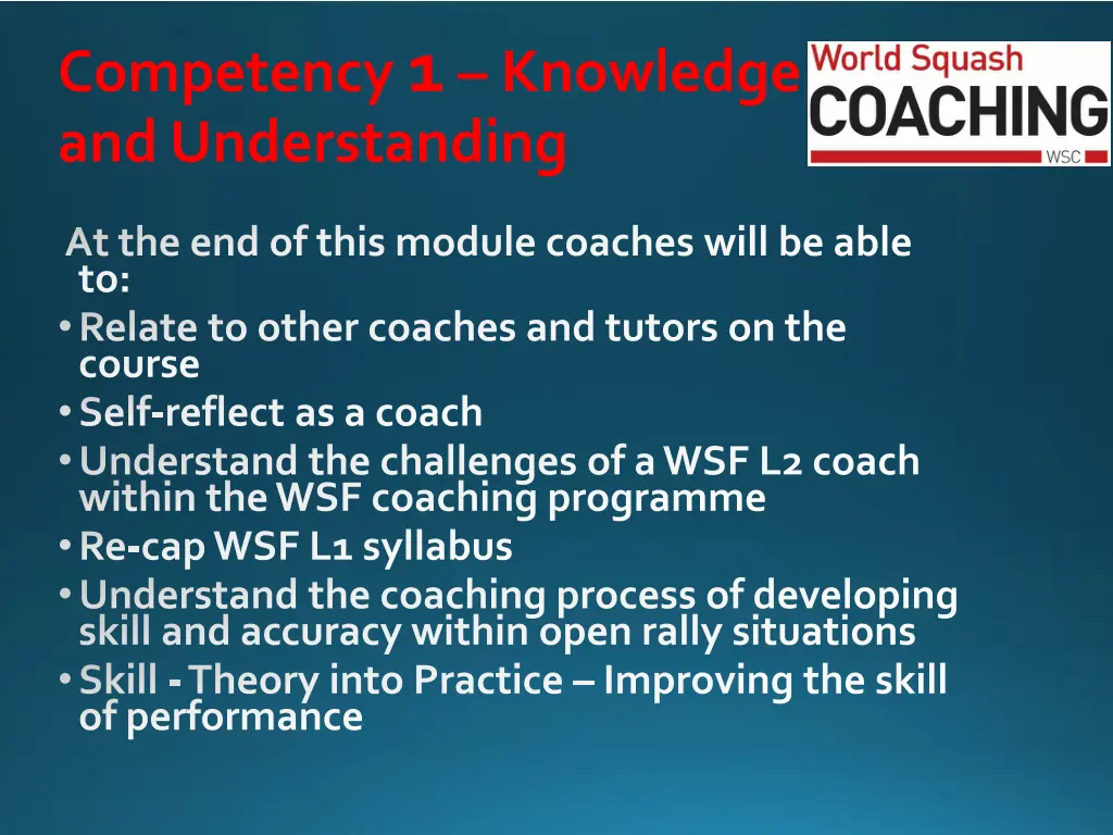 competency 1 knowledge and understanding