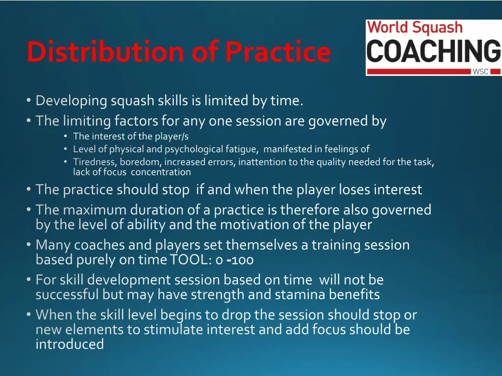 distribution of practice