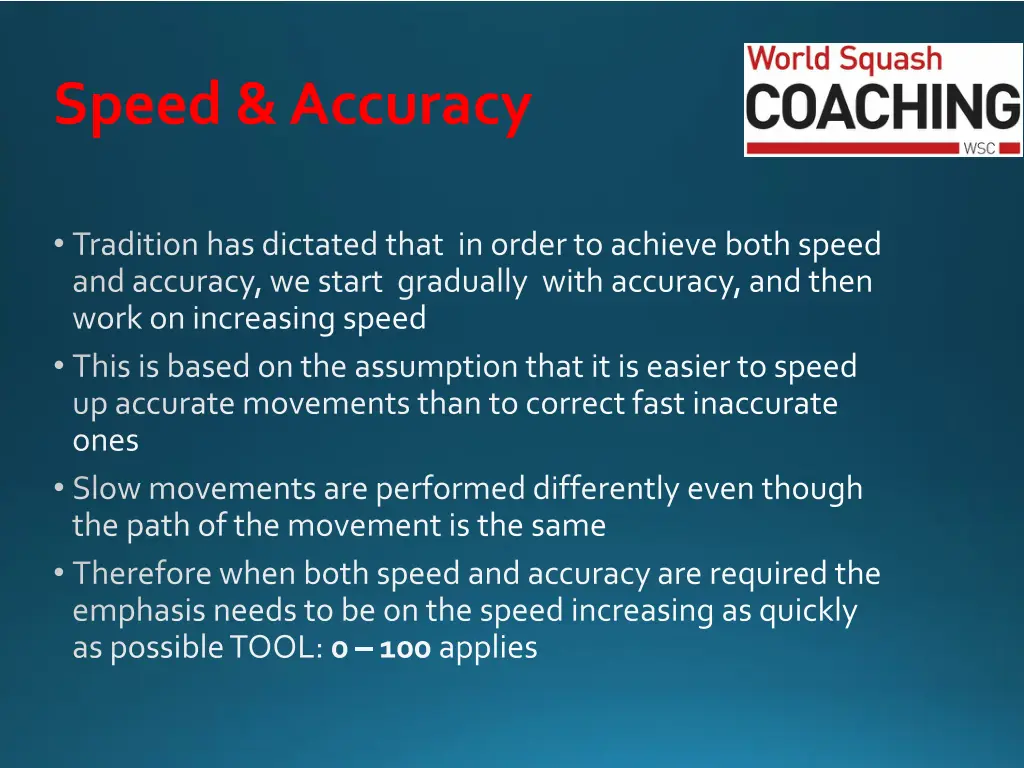 speed accuracy