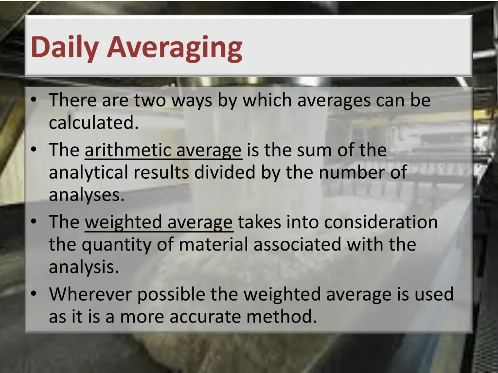 daily averaging