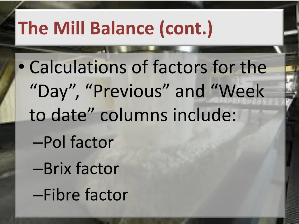 the mill balance cont 11