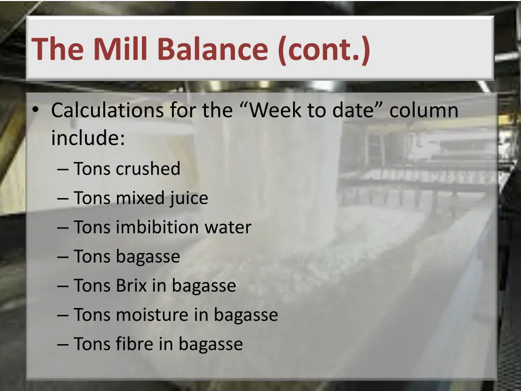 the mill balance cont 2