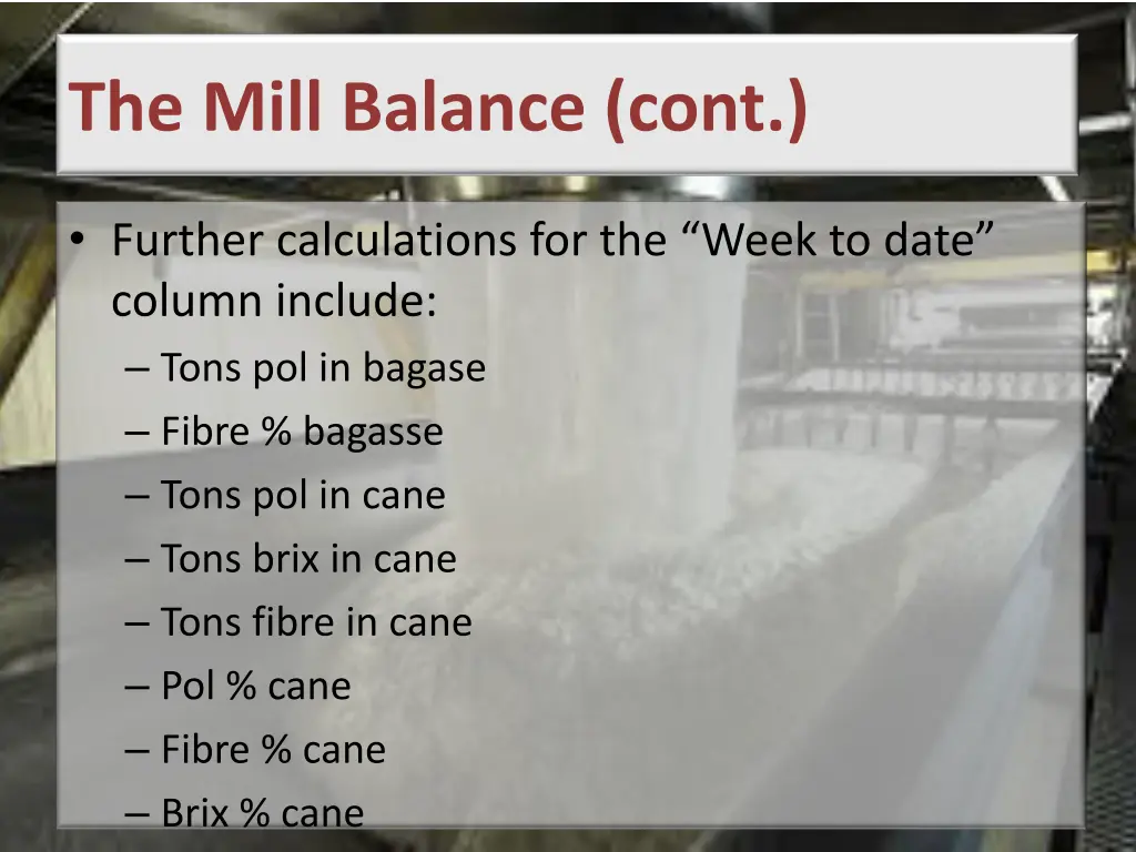 the mill balance cont 3