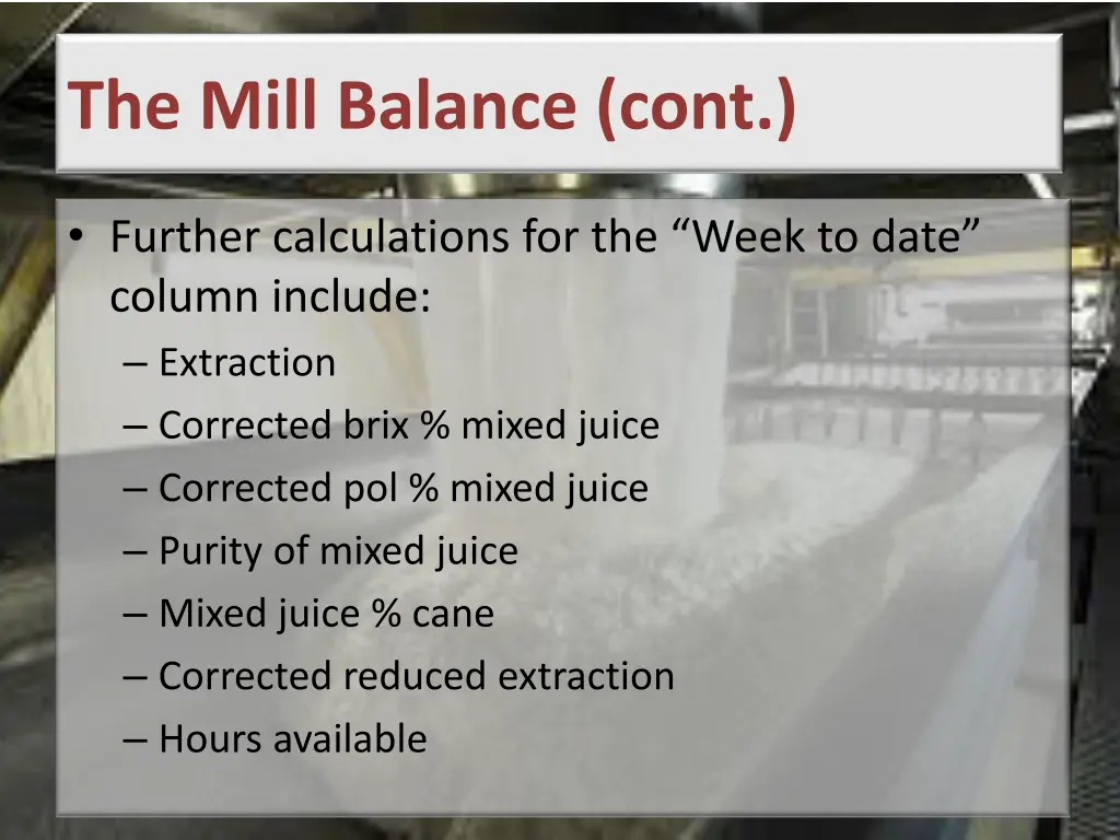 the mill balance cont 5